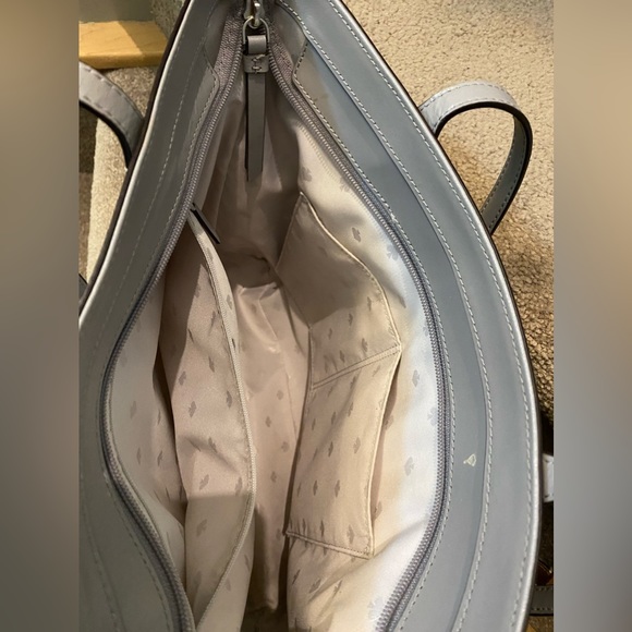 Grey Leather Kate Spade Tote Purse - Picture 4 of 5
